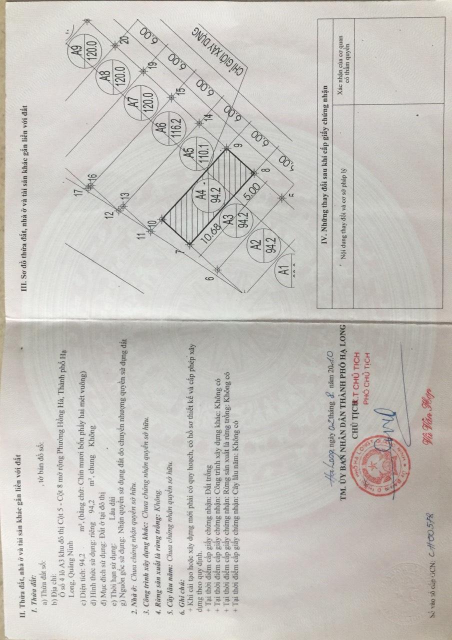 Chính chủ bán đất tặng nhà mặt đường cột 8, phường Hồng Hà, TP. Hạ Long, Quảng Ninh