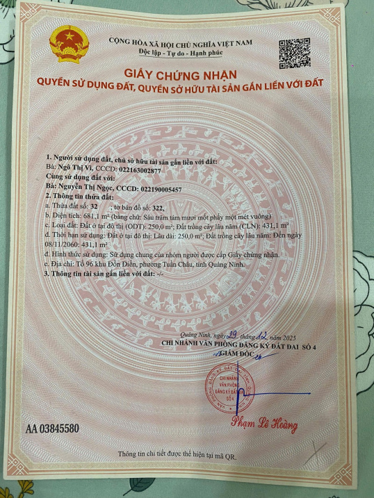 Bán đất sát mặt đường quốc lộ cách siêu dự án Hạ Long Xanh Vingroup 800m tại Hà Khẩu-Hạ Long-QN